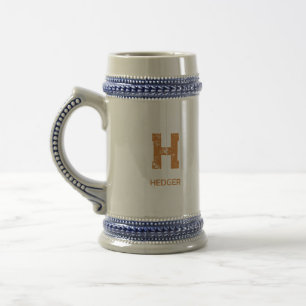 MINIMALISTISCHE BRONZEN ENKEL LETTER MONOGRAM NAAM BIERPUL