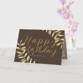 Minimalistische Brown Birthday Kaart (Orchidee)