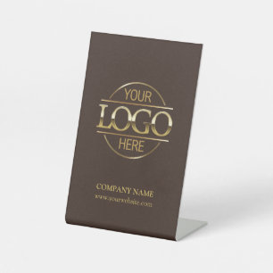 Minimalistische Brown Corporate Company Business L Reclamebord Met Voetstuk