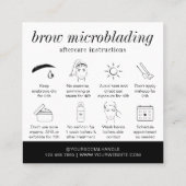 Minimalistische Brows Laminering Microblading Afte Vierkante Visitekaartje (Achterkant)