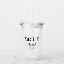 Minimalistische bruid glas tumbler aangepast huwel