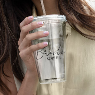 Minimalistische Bruid Ontwerp Geschenk met Eigen Acryl Drinkbeker