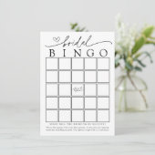 Minimalistische Bruidsbruiloft Bingo Spelkaart Kaart (Staand voorkant)