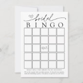 Minimalistische Bruidsbruiloft Bingo Spelkaart Kaart (Voorkant)