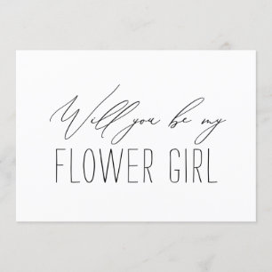 Minimalistische bruidsmeisje bloemenmeisje voorste kaart