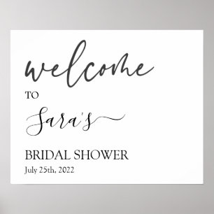 Minimalistische bruidsshower welkomstbord poster