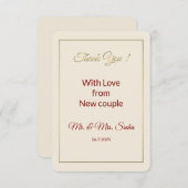 Minimalistische bruiloft bedankkaart. bedankkaart (Voorkant / Achterkant)