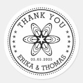 Minimalistische bruiloft Bedankt Mason Jar Flower Ronde Sticker (Voorkant)