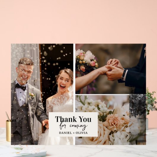 Minimalistische bruiloft bedankt met foto acryl bord (Huwelijk)