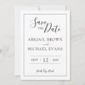 Minimalistische bruiloft Bewaar de datum Save The Date (Voorkant)