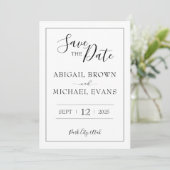 Minimalistische bruiloft Bewaar de datum Save The Date (Staand voorkant)