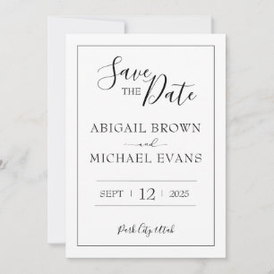 Minimalistische bruiloft Bewaar de datum Save The Date