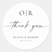 Minimalistische bruiloft Classic ronde Sticker (Voorkant)