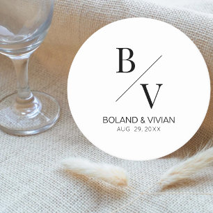 Minimalistische bruiloft decor aangepaste bruiloft ronde kartonnen onderzetter