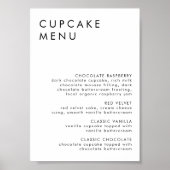 Minimalistische bruiloft Dessert Bar Cupcake Menu  Poster (Voorkant)