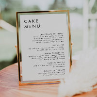Minimalistische bruiloft dessert bar taart menu te