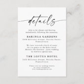 Minimalistische bruiloft details behuizing Kaart (Voorkant)