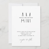 Minimalistische bruiloft + details & QR. Modern mo Kaart (Voorkant)