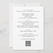 Minimalistische bruiloft + details & QR. Modern mo Kaart (Achterkant)