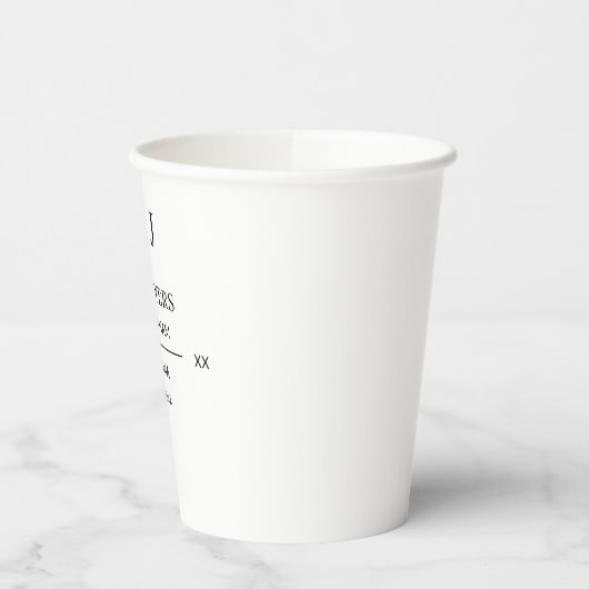 Minimalistische bruiloft Drinkware Bruiloft Feest Papieren Bekers (Links)
