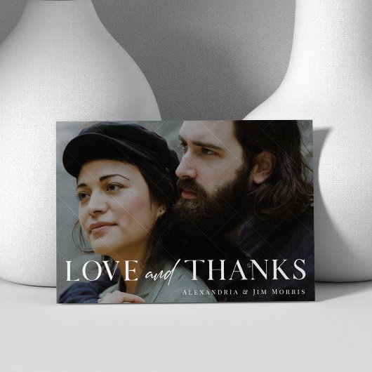 Minimalistische bruiloft | Eenvoudig en chique ont Bedankkaart