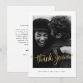 Minimalistische bruiloft Foto Dank u Briefkaart (Voorkant / Achterkant)