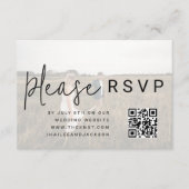 Minimalistische bruiloft foto overlay QR-code RSVP Informatiekaartje (Voorkant)