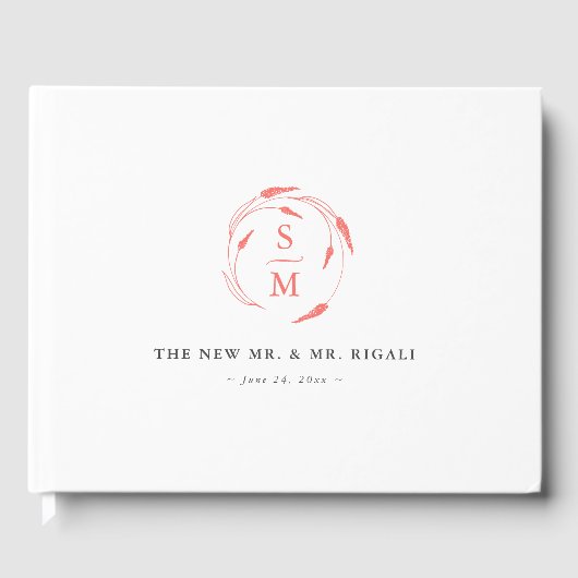 Minimalistische bruiloft gast boek ideeën (Voorkant)