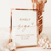 Minimalistische bruiloft gastenboek teken, moderne kaart