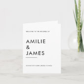 Minimalistische bruiloft gevouwen programma tijdli (Voorkant)