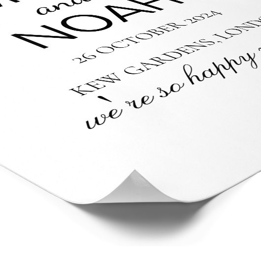 Minimalistische Bruiloft grappige bruiloft met Poster (Hoek)