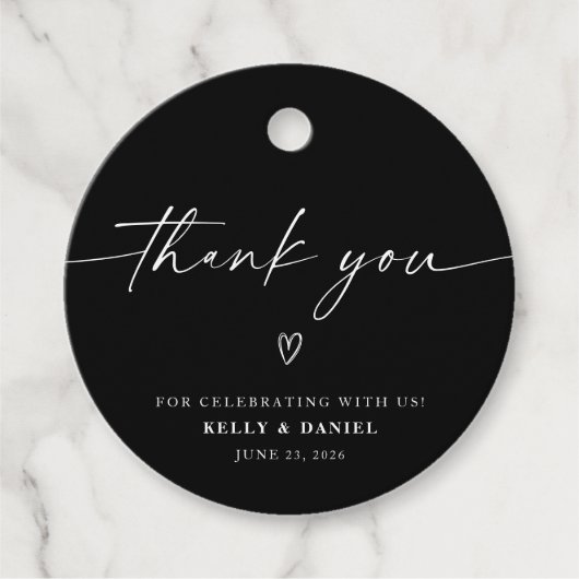 Minimalistische bruiloft Hartelijk dank Bedankjes Labels (Voorkant)