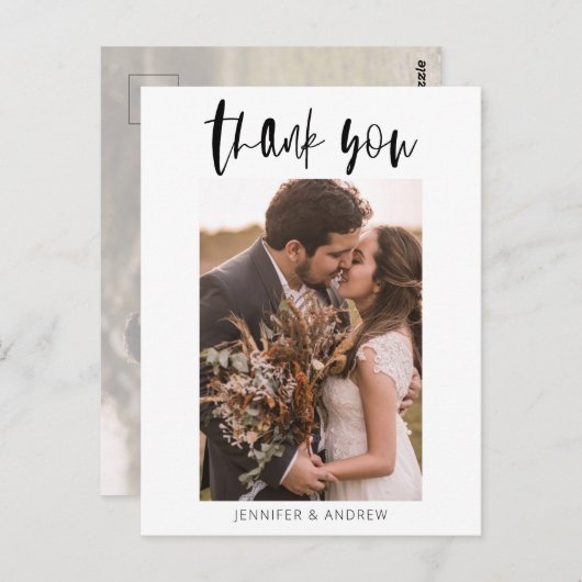 Minimalistische bruiloft Hartelijk dank Briefkaart (Voorkant / Achterkant)