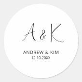 Minimalistische bruiloft Initialen Stickers Custom (Voorkant)