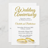Minimalistische bruiloft Jubileum uitnodiging (Voorkant / Achterkant)