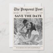  minimalistische bruiloft krant foto save the date (Voorkant)