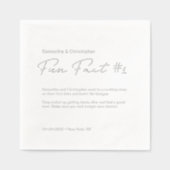 Minimalistische bruiloft leuk feit Custom Silver Folie Servetten (Voorkant)