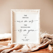 Minimalistische bruiloft Open Bar Sign, Modern Bar Poster