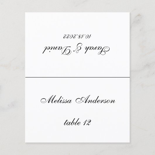 Minimalistische bruiloft-plaatskaart - Gedrukte ga (Voorkant)