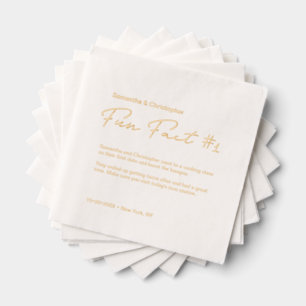 Minimalistische bruiloft plezier feit Custom goude Folie Servetten