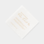 Minimalistische bruiloft plezier feit Custom goude Folie Servetten (Rechts)