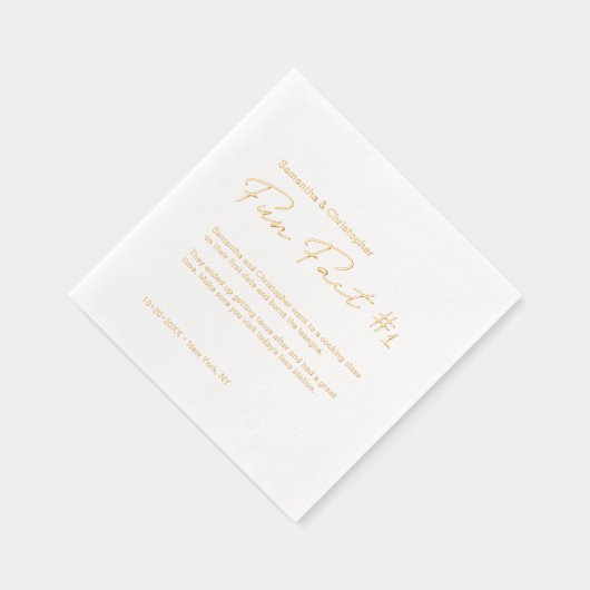 Minimalistische bruiloft plezier feit Custom goude Folie Servetten (Rechts)