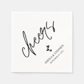 Minimalistische bruiloft proost cocktail servet (Voorkant)