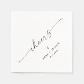 Minimalistische bruiloft proost cocktail servet (Voorkant)