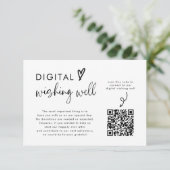 Minimalistische Bruiloft QR Code Digital Wishing W Informatiekaartje (Staand voorkant)