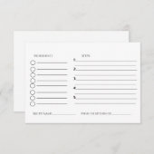 Minimalistische bruiloft-receptverzoek informatiekaartje (Voorkant / Achterkant)