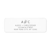 Minimalistische bruiloft retour adres label (Voorkant)