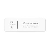 Minimalistische bruiloft retour adres label (Voorkant)