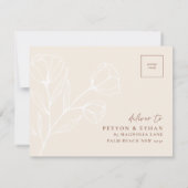 Minimalistische bruiloft RSVP Kaart Briefkaart PEY (Achterkant)