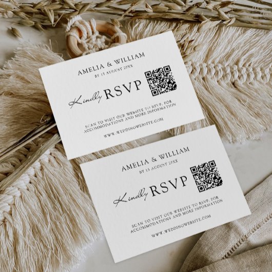 Minimalistische bruiloft RSVP Kaart Sjabloon